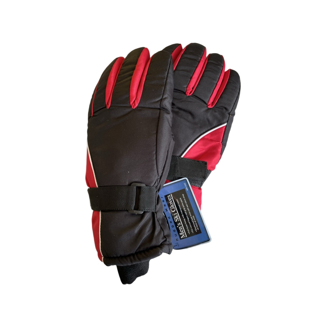 Men's RW Ski Gloves Size L Black Red